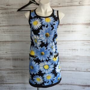 Laundry by Shelli Segal Blue Daisy Print Sleeveless Dress Sz 4